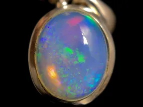 OPAL Pendant - Sterling Silver, 8x10mm Oval Cabochon - Opal Necklace, Birthstone Necklace, Opal Jewelry, Welo Opal, 49045