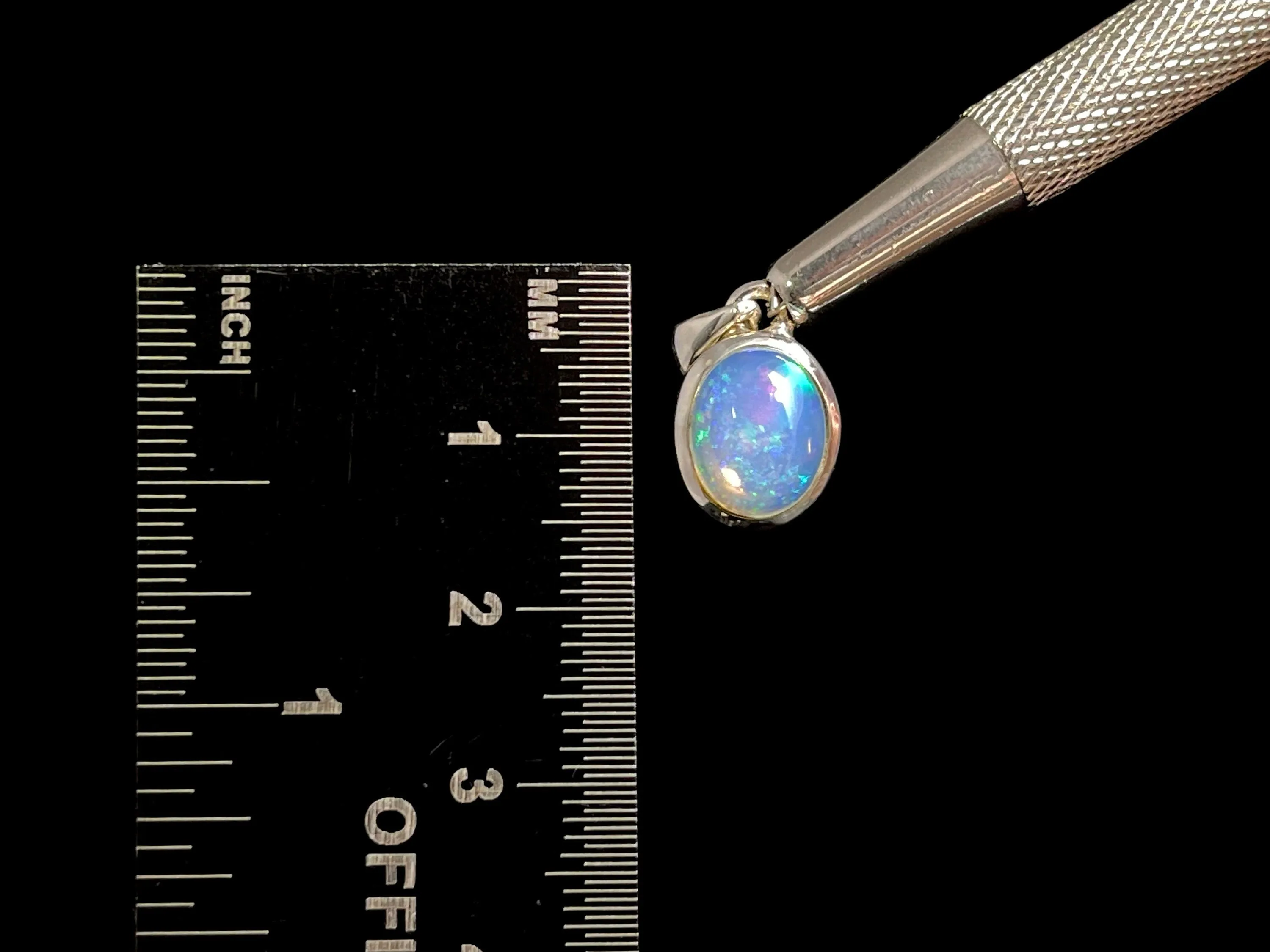 OPAL Pendant - Sterling Silver, 8x10mm Oval Cabochon - Opal Necklace, Birthstone Necklace, Opal Jewelry, Welo Opal, 49045