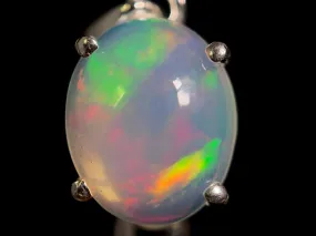 OPAL Pendant - Sterling Silver, 9x11mm Oval Cabochon - Opal Necklace, Birthstone Necklace, Opal Jewelry, Welo Opal, 49085