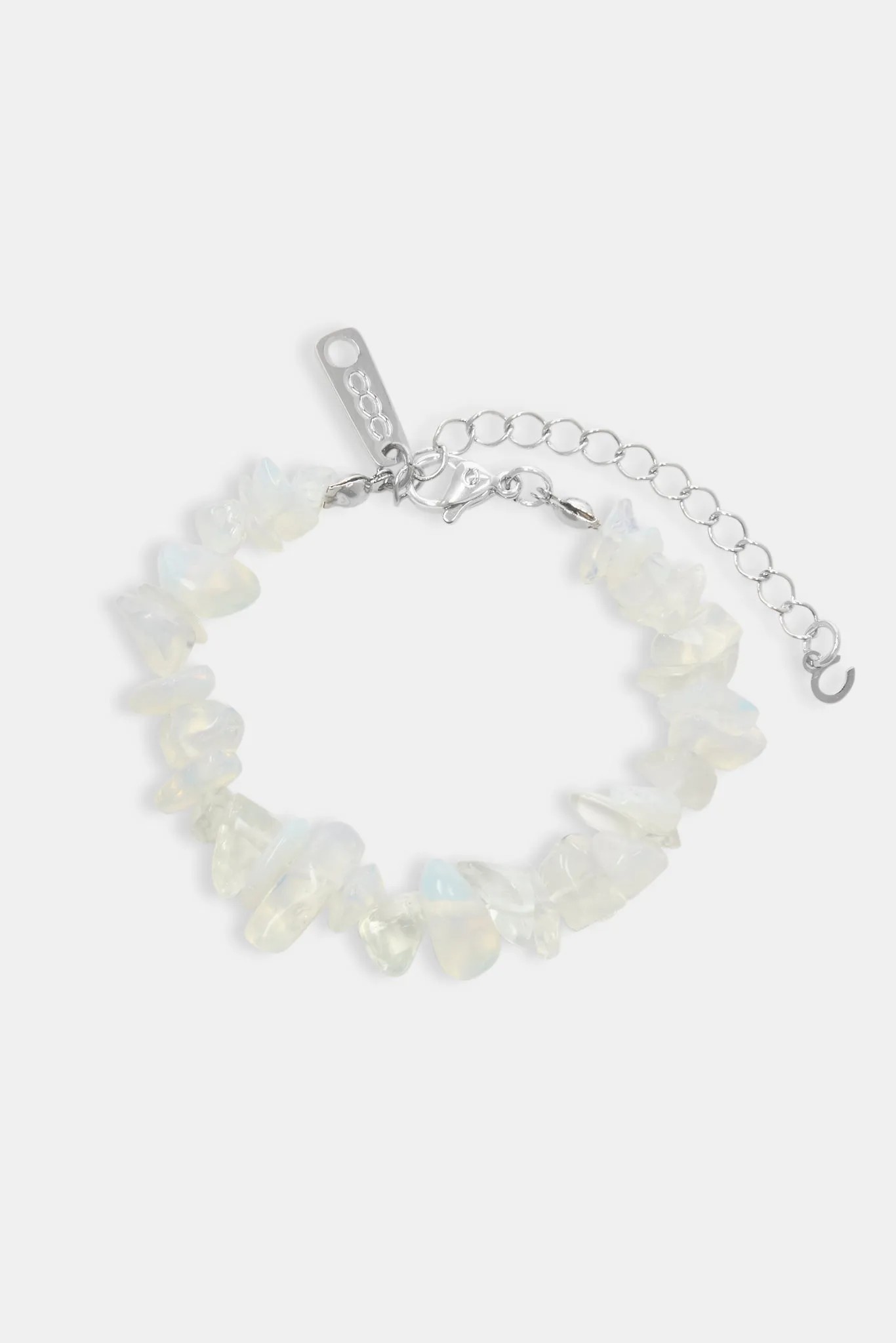 Opal Shard Bead Bracelet - White