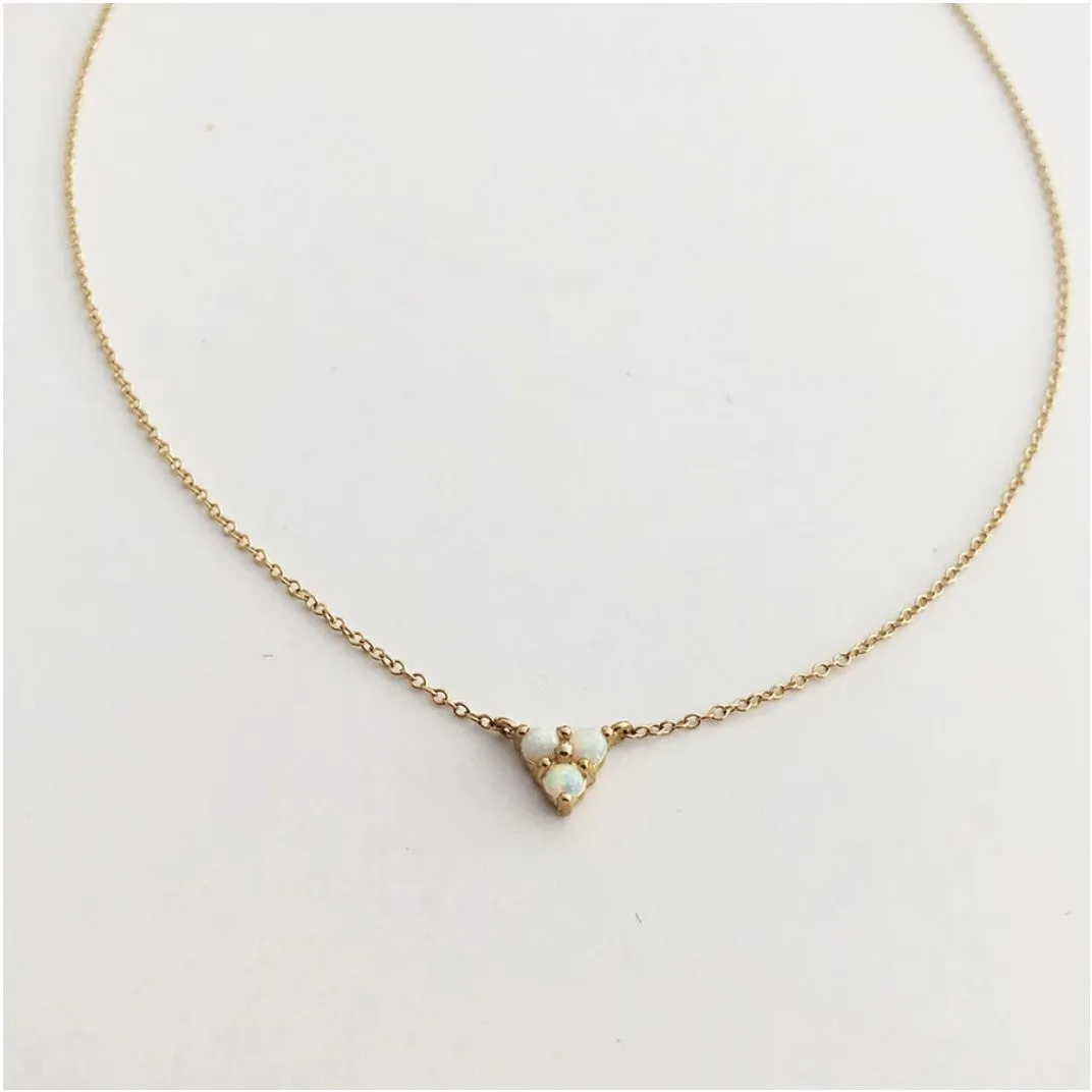 Opal Triangle Necklace (Gold)