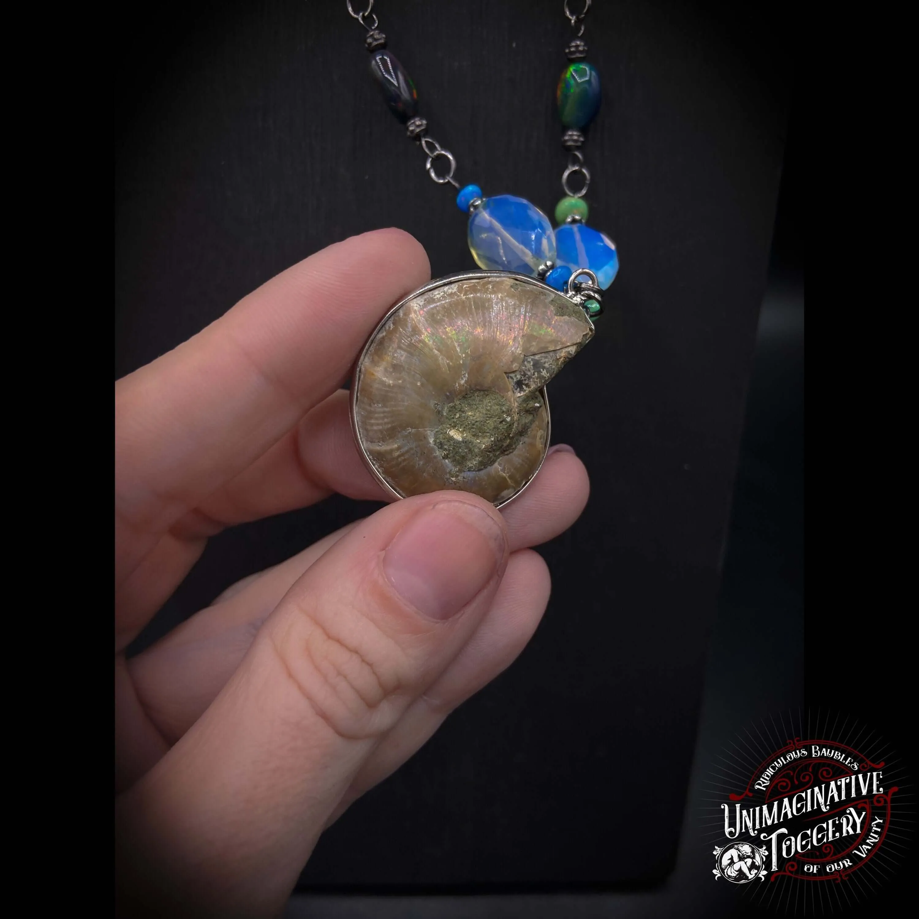 Opalized Ammonite necklace