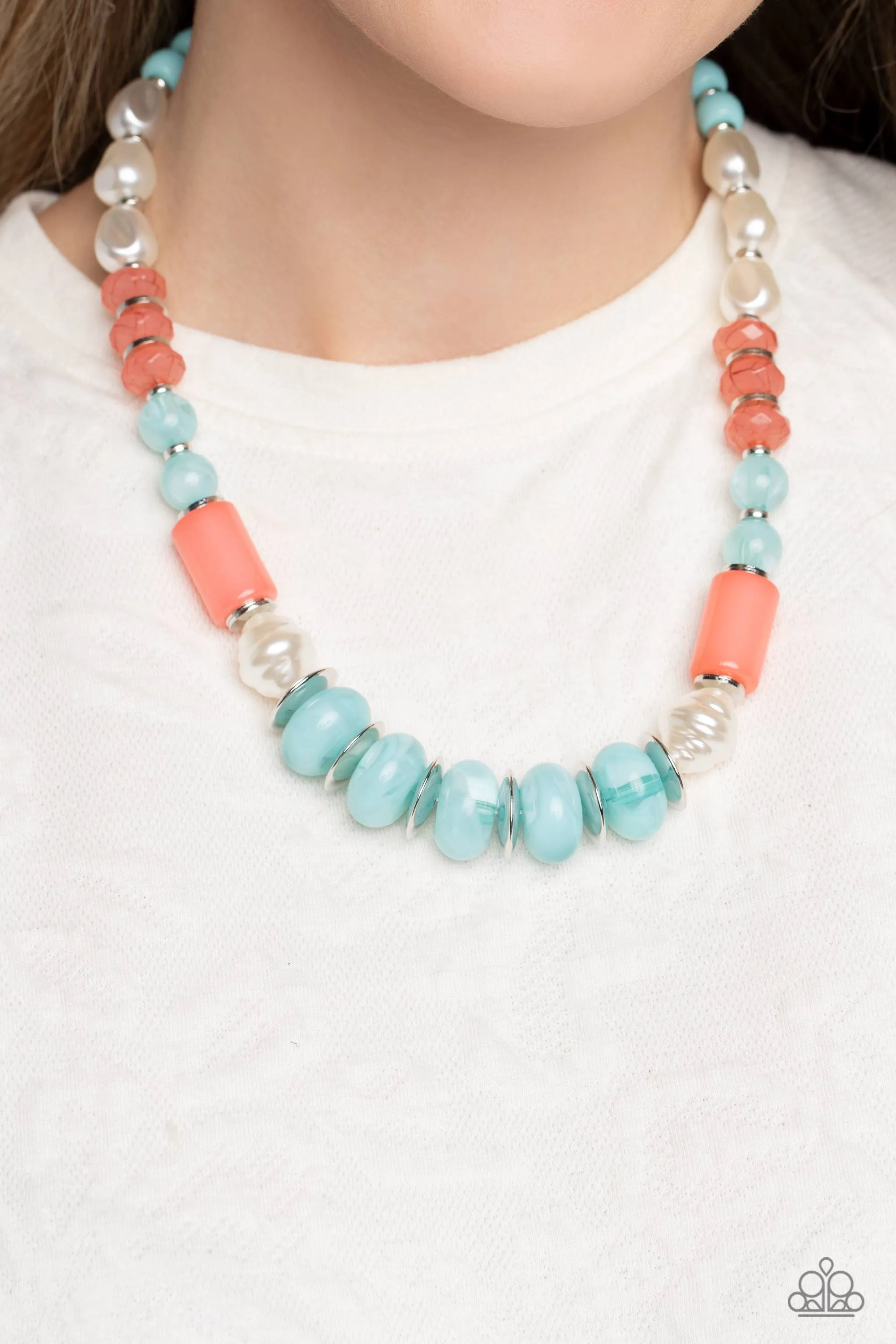 Open Door Jewelry - A SHEEN Slate - Blue Necklace - Paparazzi Accessories