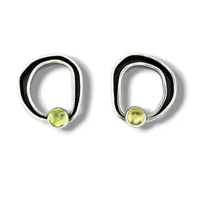 Organic Peridot Stud Earring