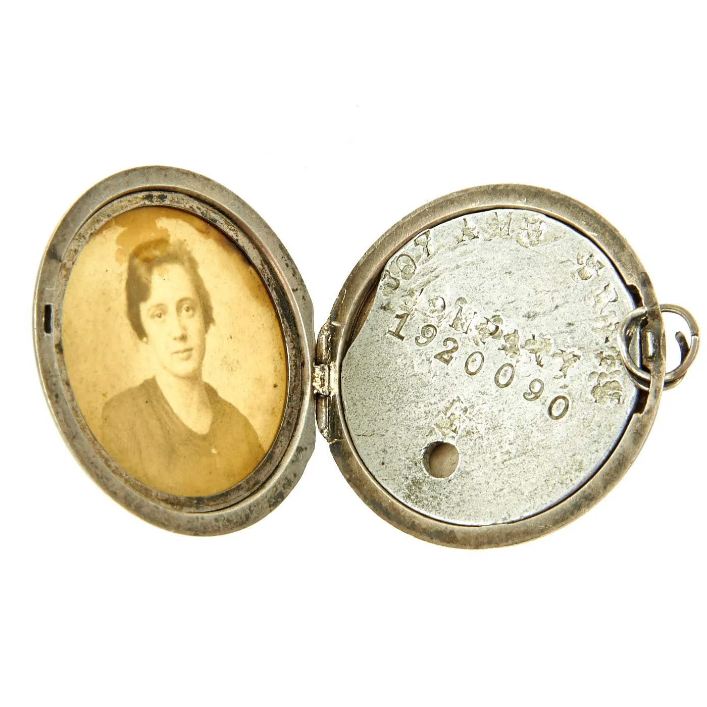 Original U.S. WWI Picture Locket with Dog Tag named to James McGuffin