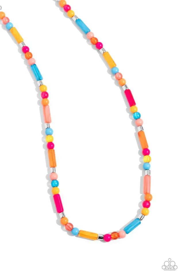 Paparazzi Necklace ~ Beaded Beginner - Orange