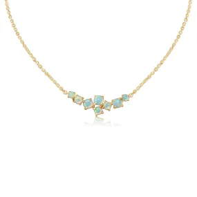 Parle Yellow Gold Opal Scatter Bar Necklaces NCO137N1XCI