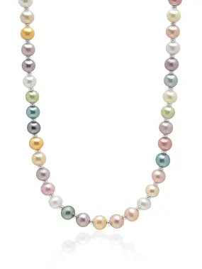 Pastel Pearl Necklace with Silver