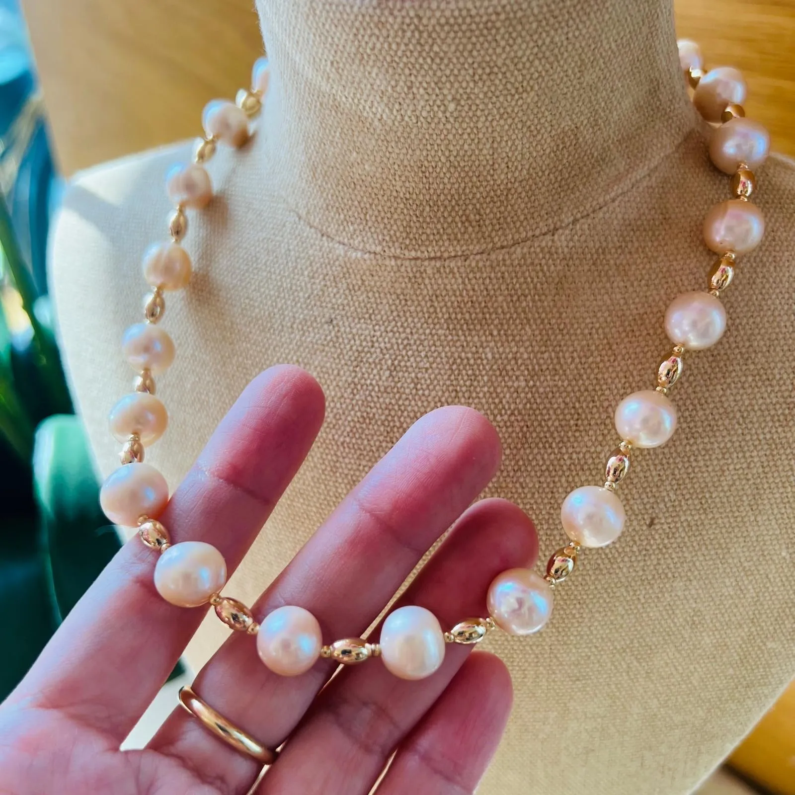 Peach Baroque Pearl Necklace