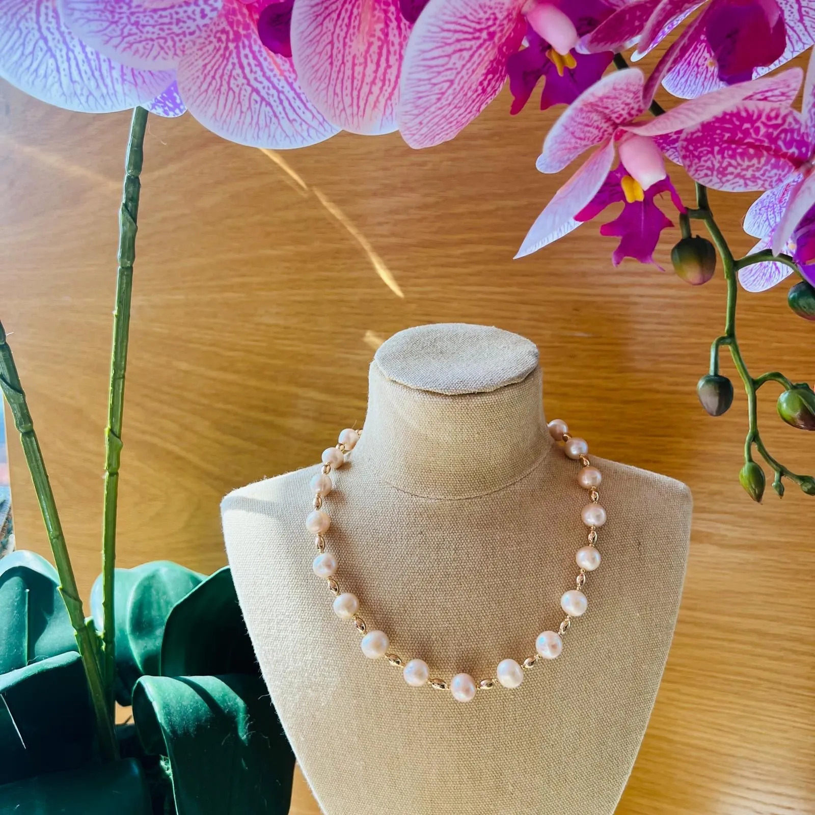 Peach Baroque Pearl Necklace