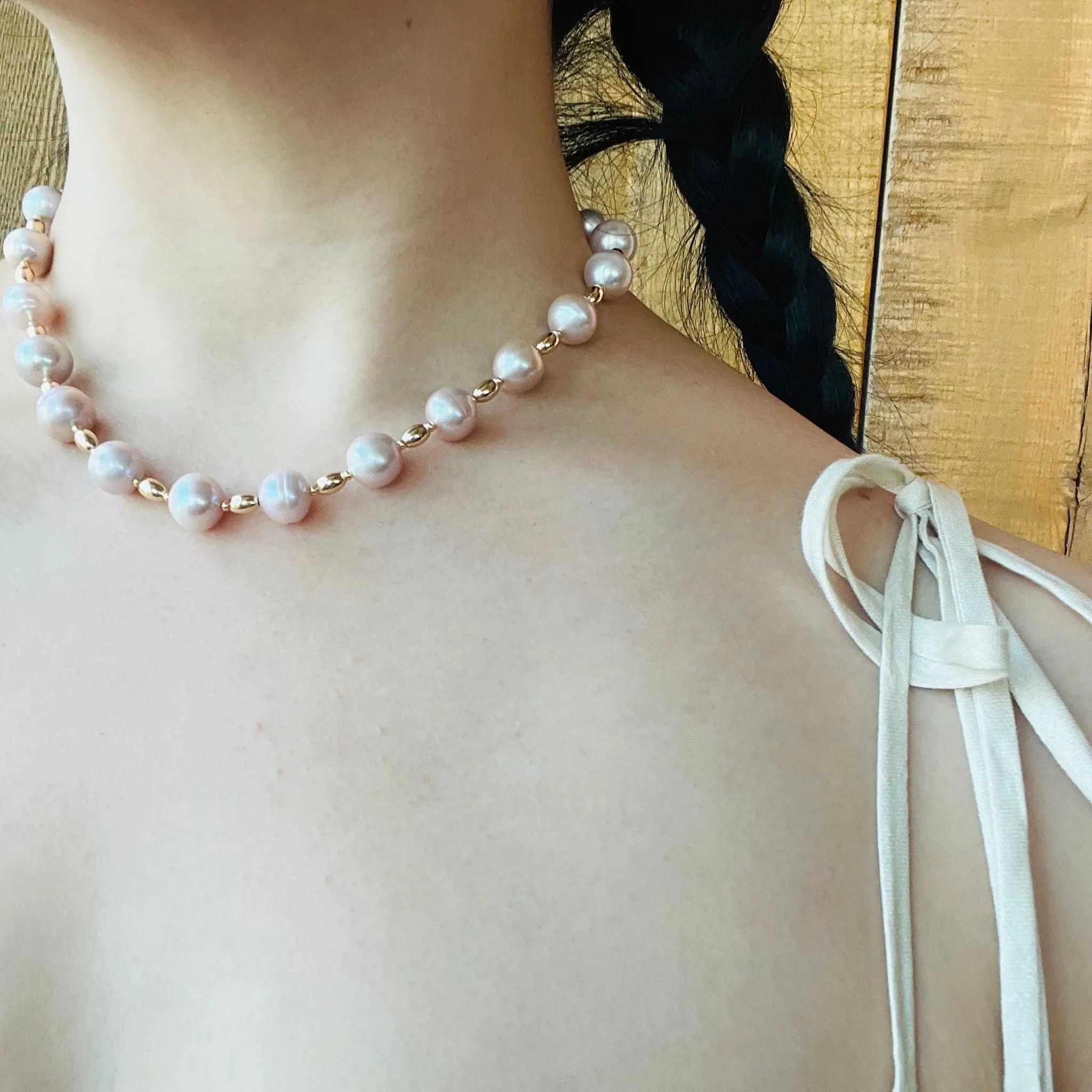 Peach Baroque Pearl Necklace