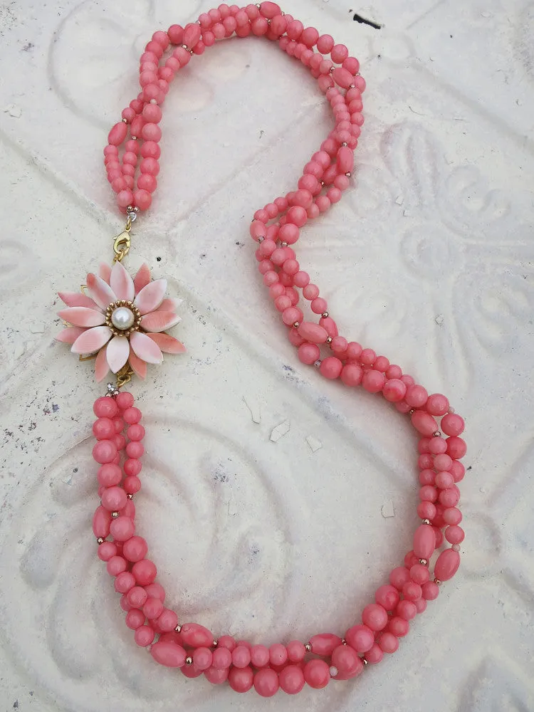 Peachy Flower Necklace