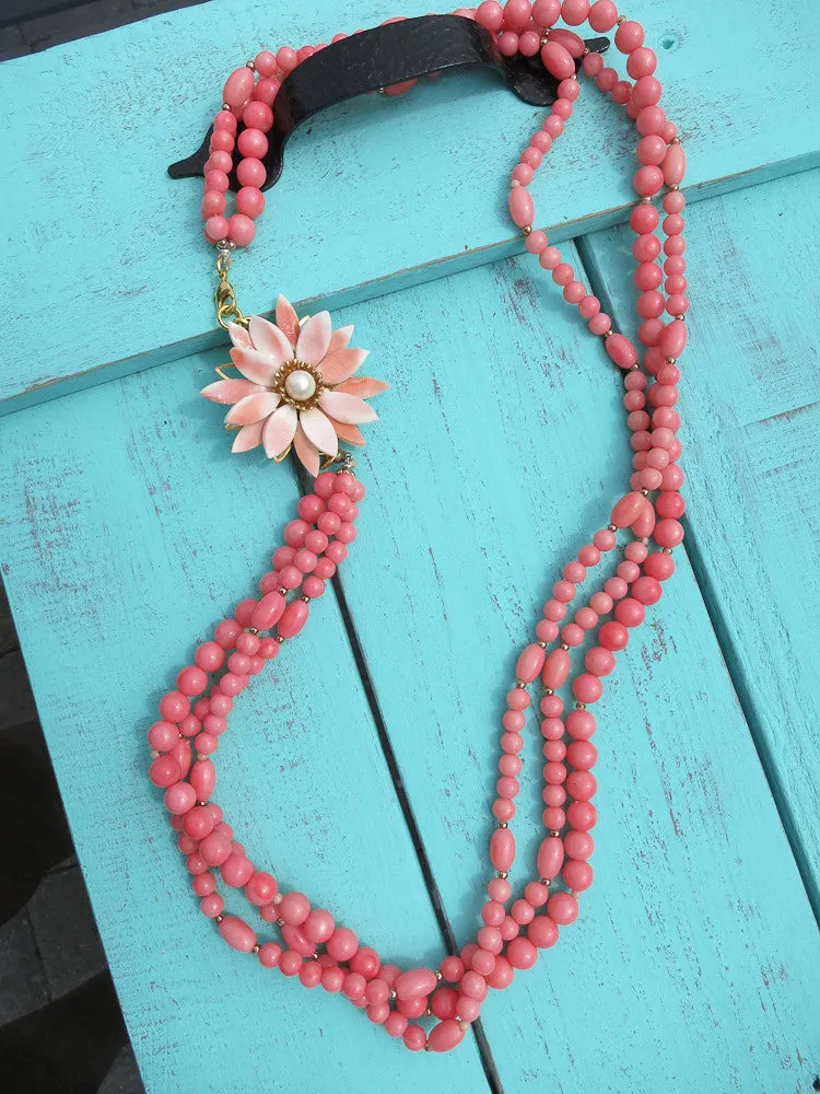 Peachy Flower Necklace