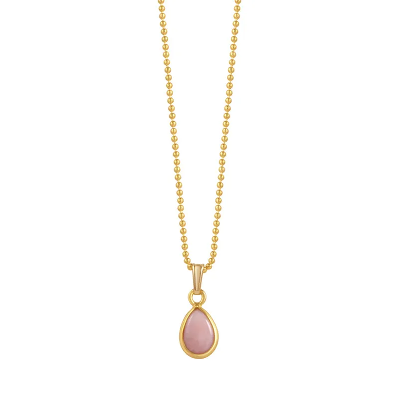 PEAR PINK OPAL NECKLACE