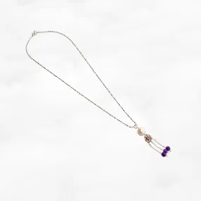 Pearl and Amethyst Tassel Necklace