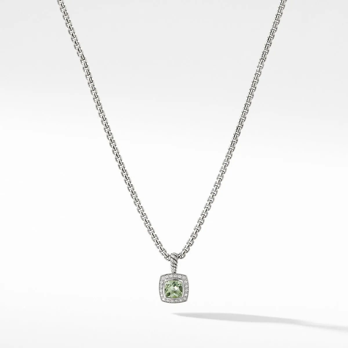 Pendant Necklace with Prasiolite and Diamonds