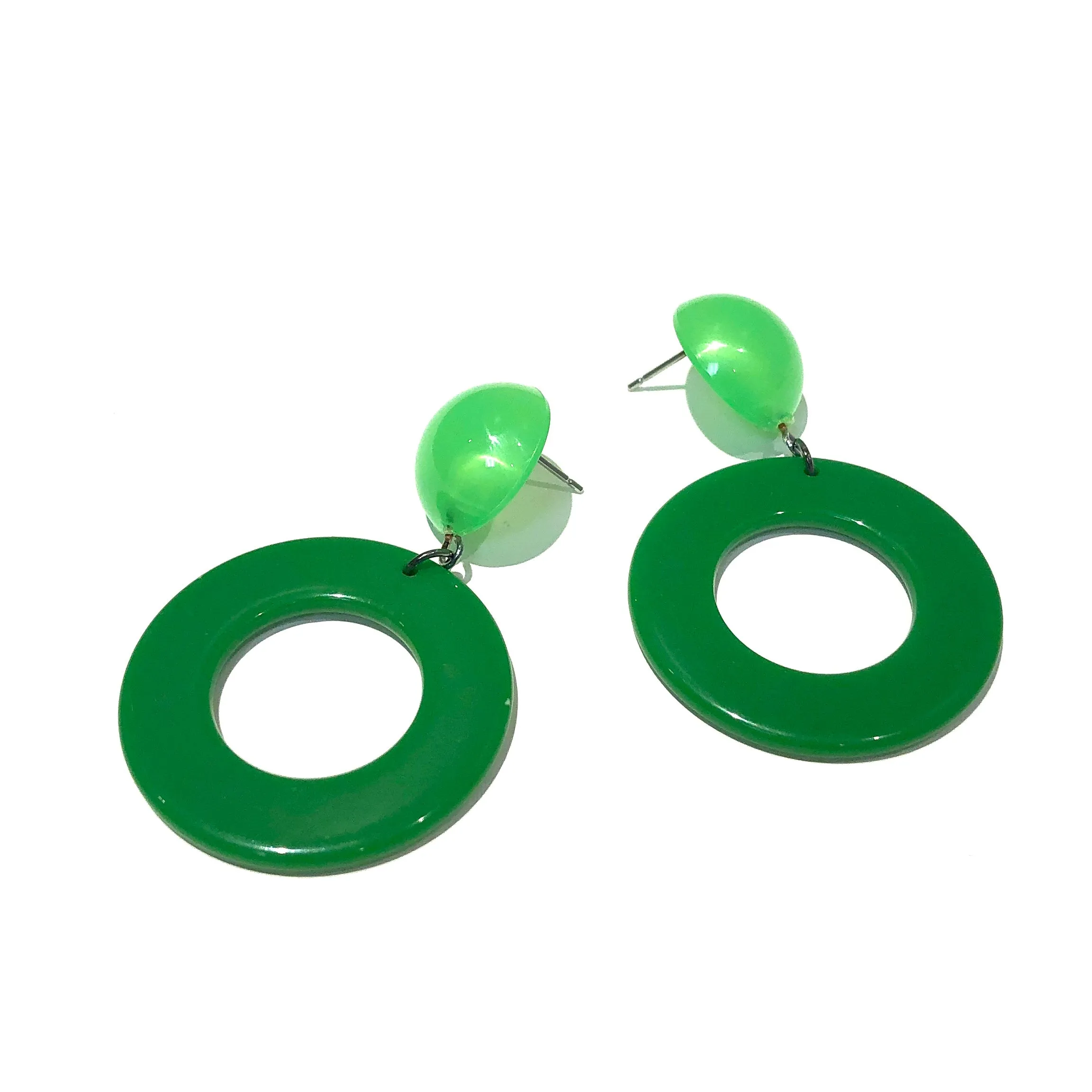 Peridot Candy Donut Drop Earrings