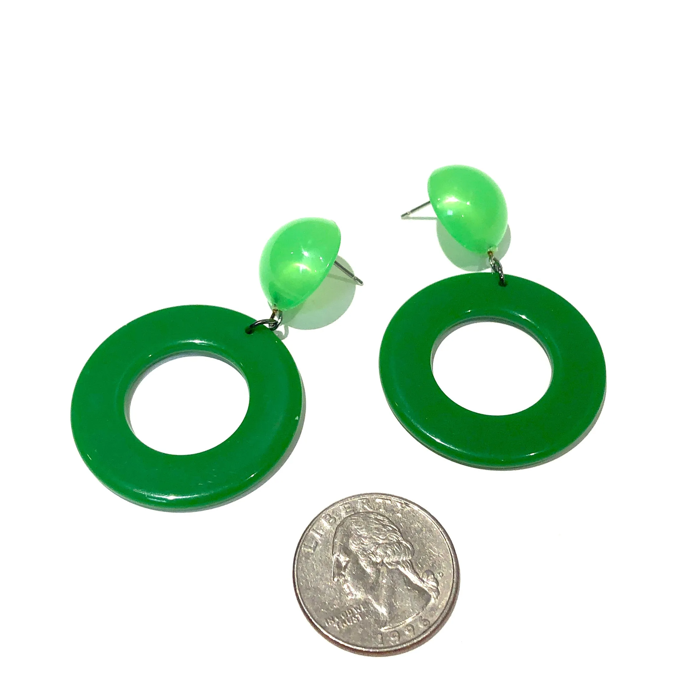 Peridot Candy Donut Drop Earrings