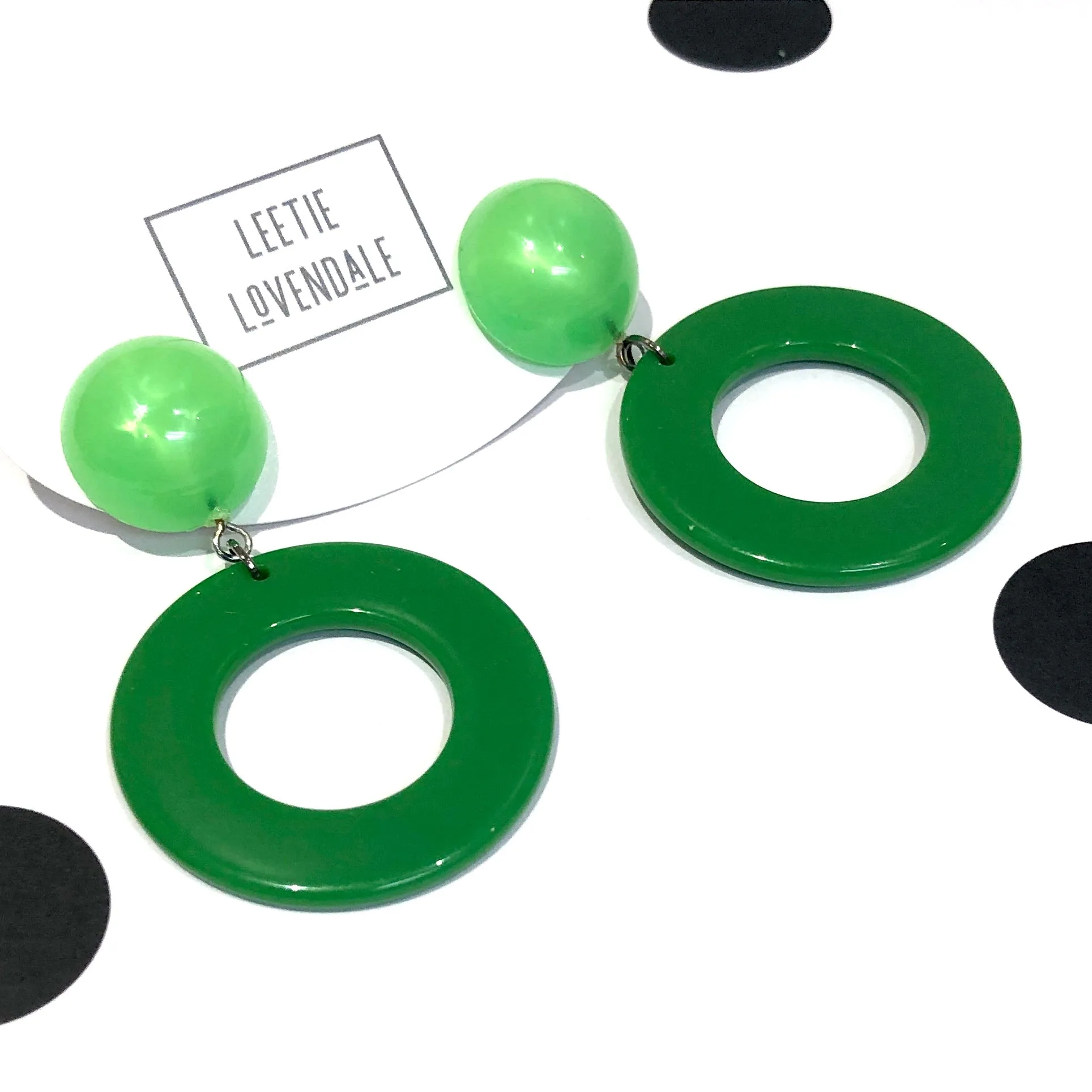 Peridot Candy Donut Drop Earrings