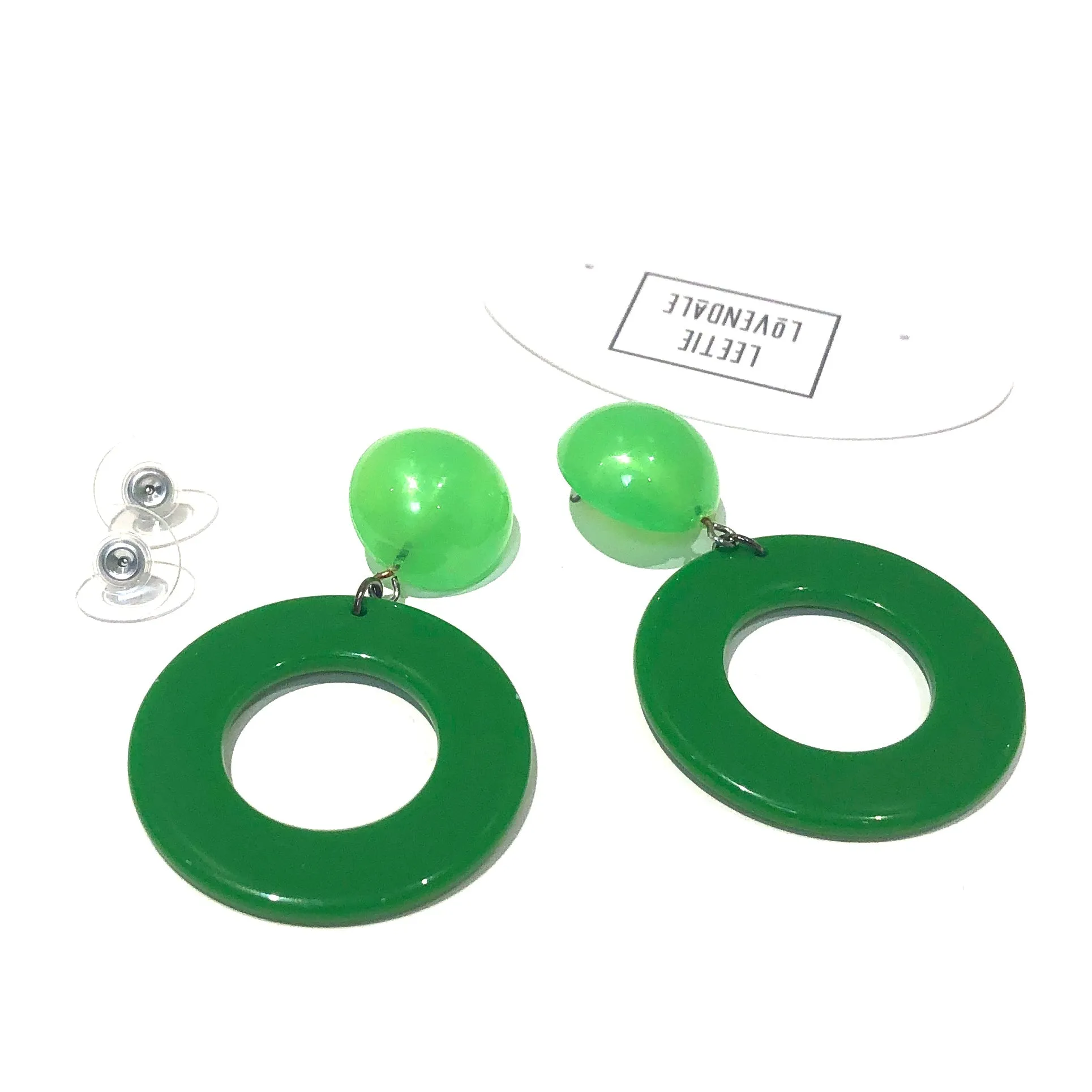 Peridot Candy Donut Drop Earrings