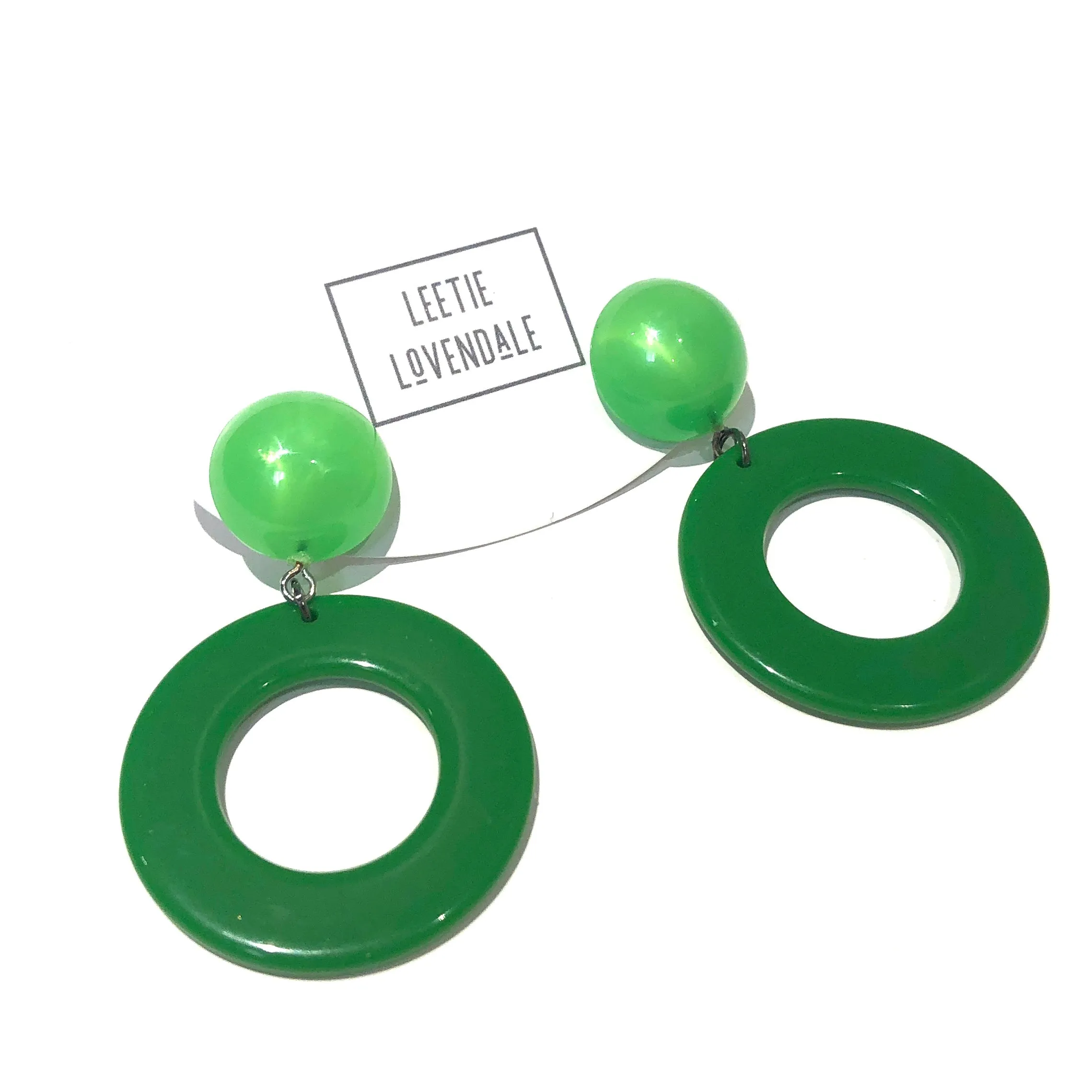 Peridot Candy Donut Drop Earrings