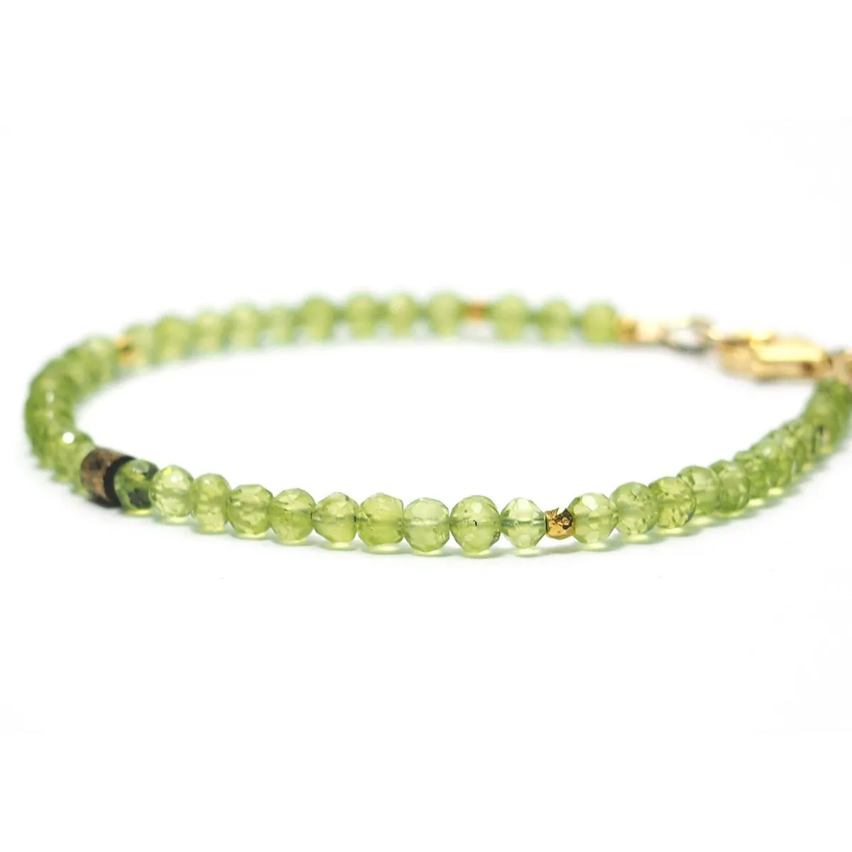 Peridot Faceted Bracelet with Gold Filled Trigger Clasp