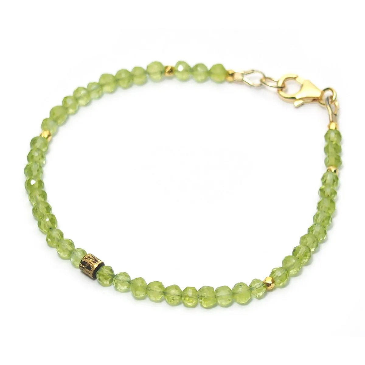 Peridot Faceted Bracelet with Gold Filled Trigger Clasp