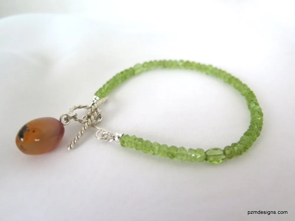 Peridot Gemstone Bracelet, August Birthstone Gift for Her