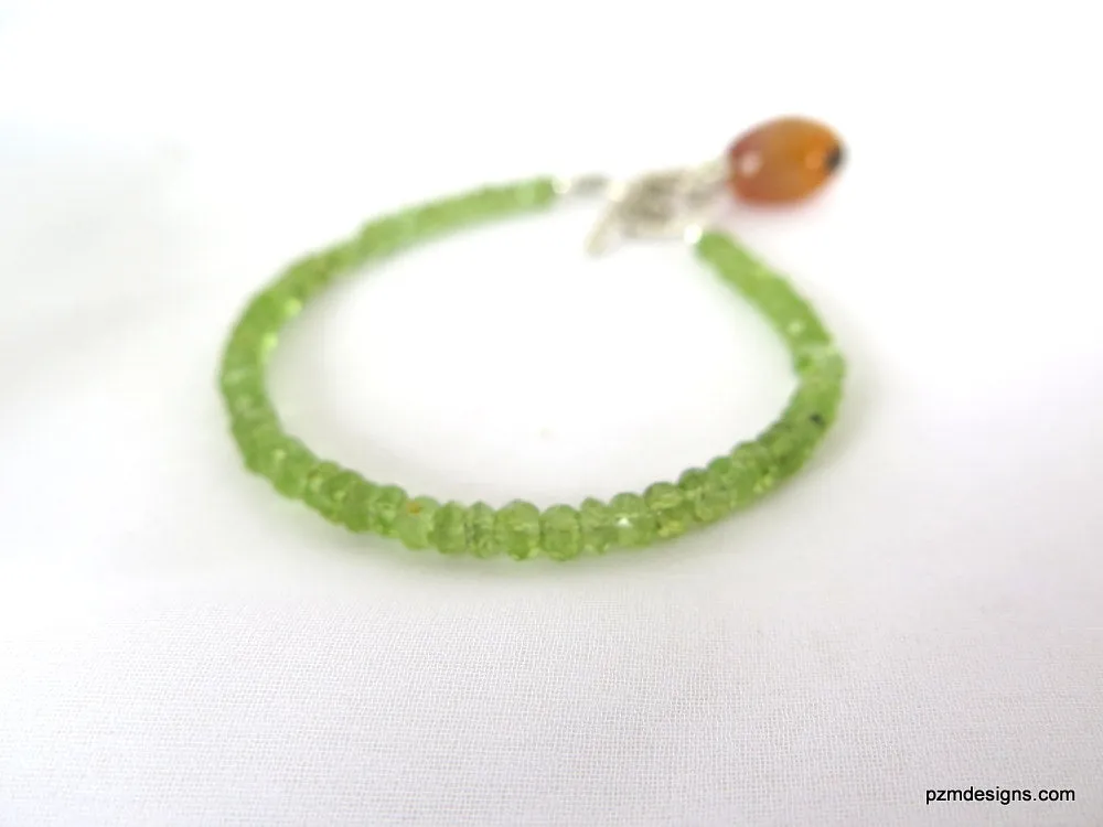 Peridot Gemstone Bracelet, August Birthstone Gift for Her