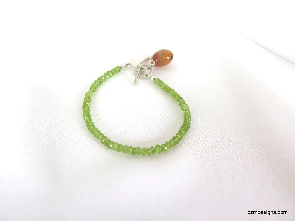 Peridot Gemstone Bracelet, August Birthstone Gift for Her