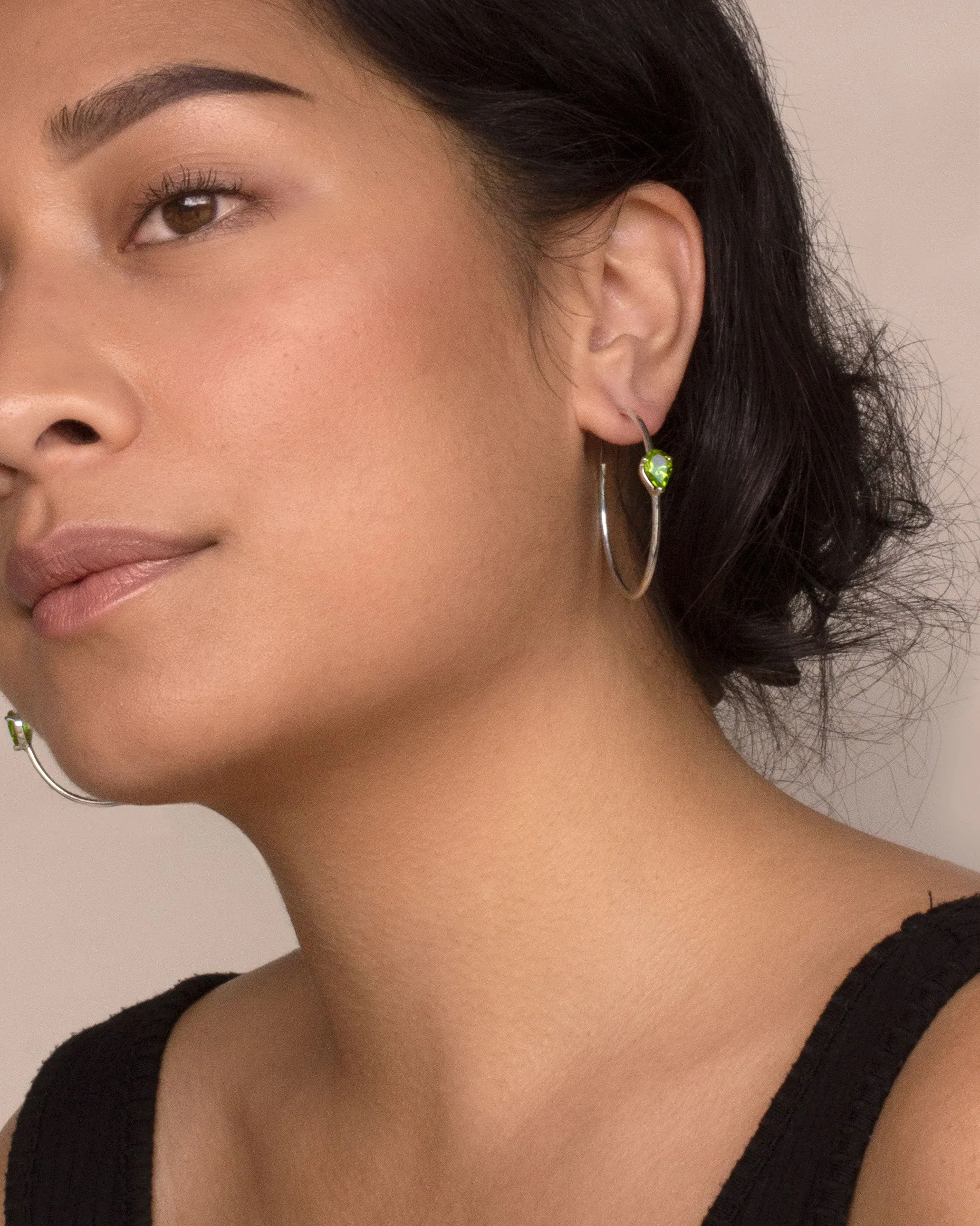 Peridot Hoops