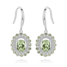 Peridot Simulant Silver Earrings