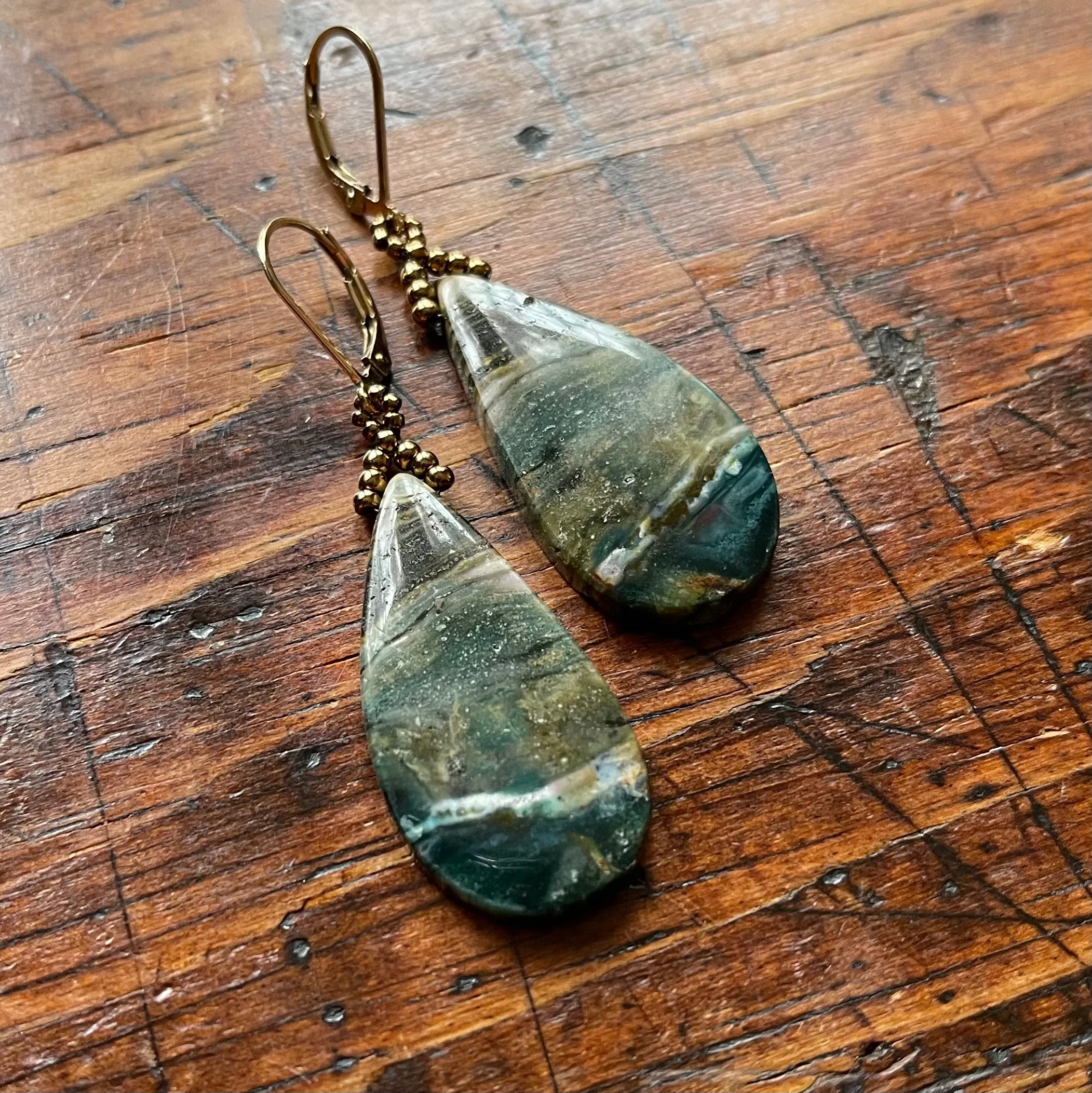 Picture Jasper Stone Earrings