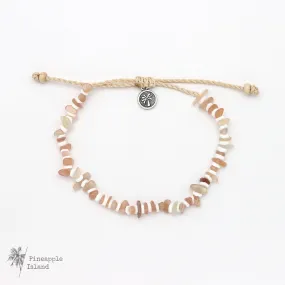 Pineapple Island - Dunes Stone Beaded Anklet, Surf Jewelry: Natural Tones