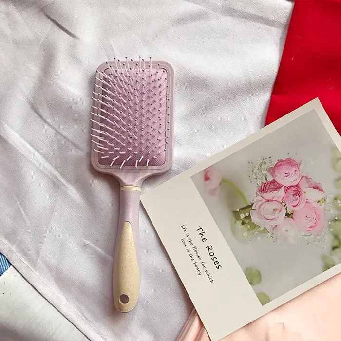 Pink Lilac Plastic Massage Hair Brush