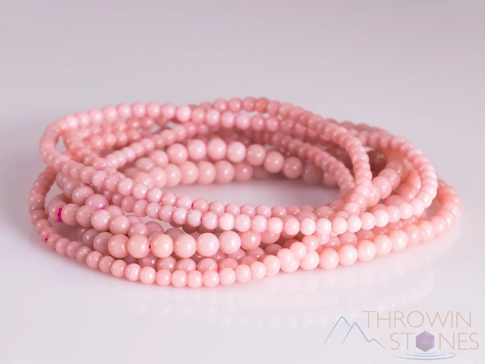 PINK OPAL Crystal Jewelry - Wrap Bracelet, Crystal Beaded Necklace, Crystal Beaded Bracelet, E1692