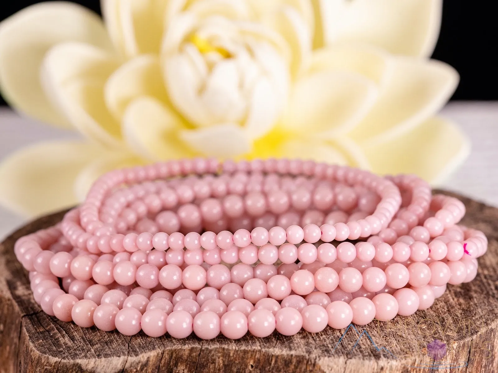 PINK OPAL Crystal Jewelry - Wrap Bracelet, Crystal Beaded Necklace, Crystal Beaded Bracelet, E1692