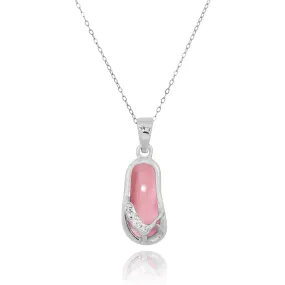 Pink Opal Flip Flop Pendant Necklace