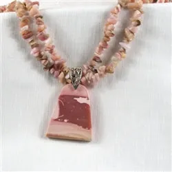 Pink Opal Gemstone Pendant Necklace Heirloom-quality Handmade