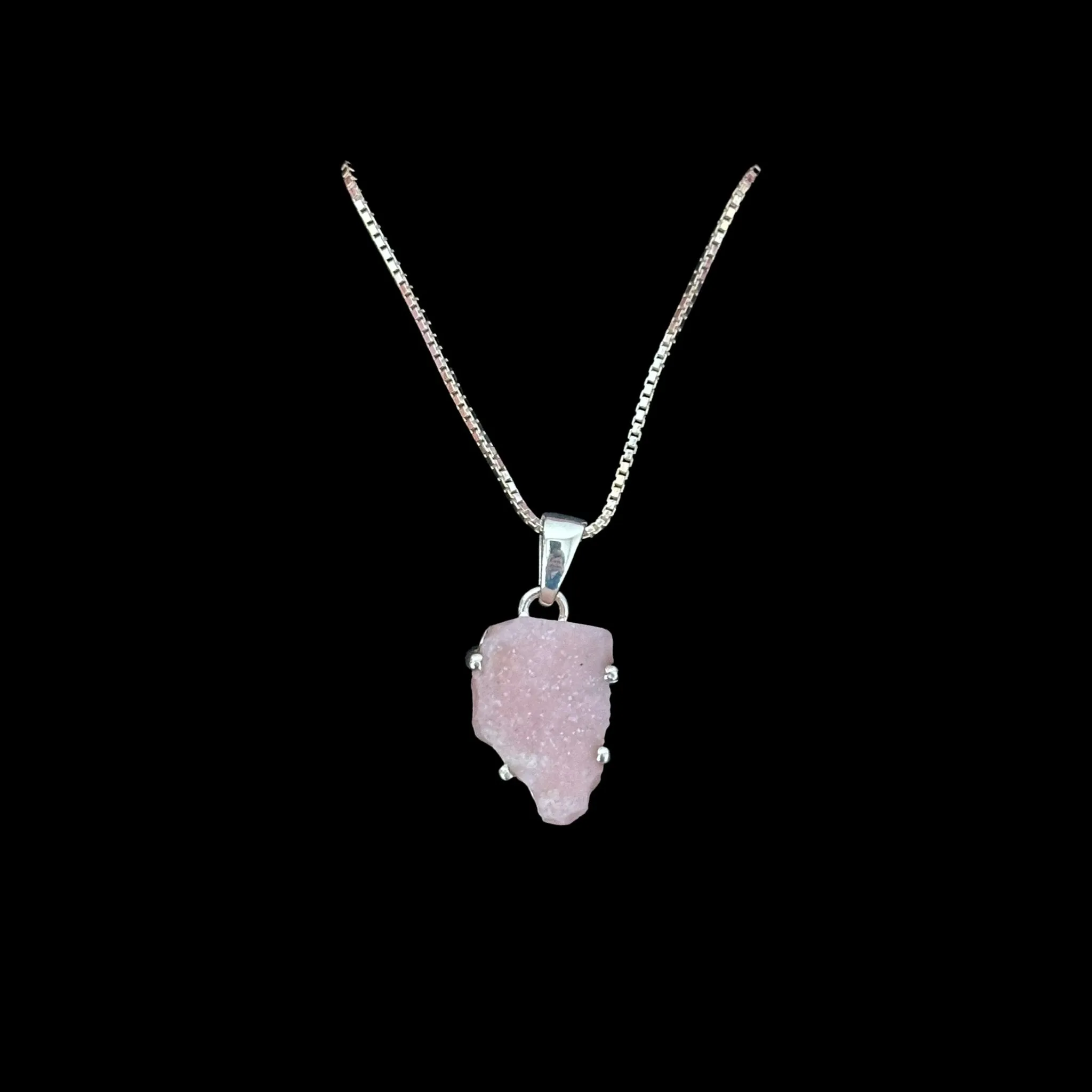 Pink Opal Jewelry Set Necklace Ring Sterling Silver