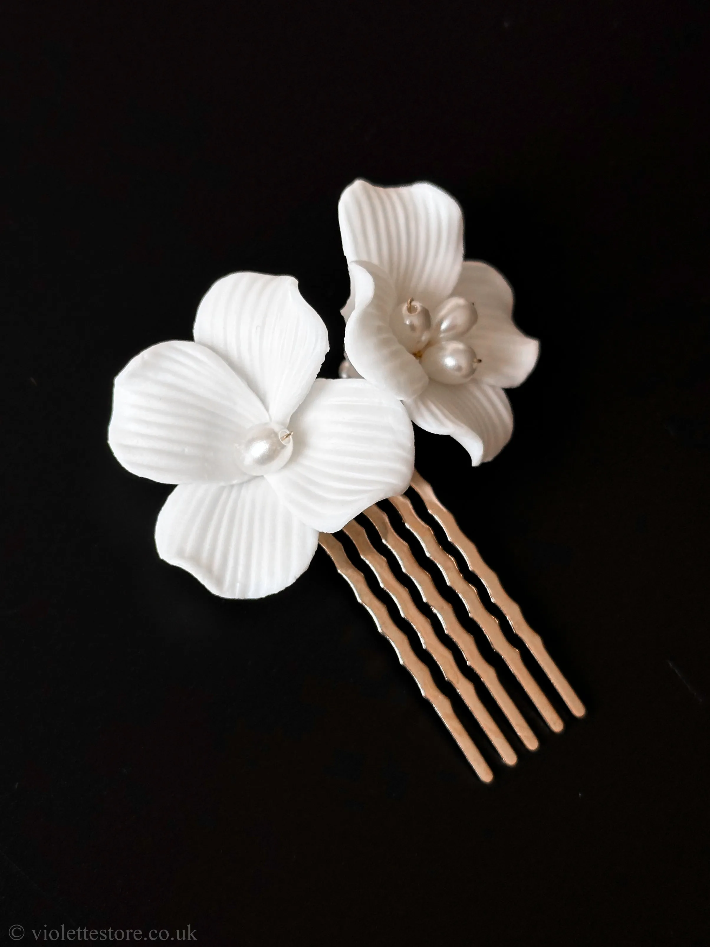 Porcelain Bridal Side Hair Comb