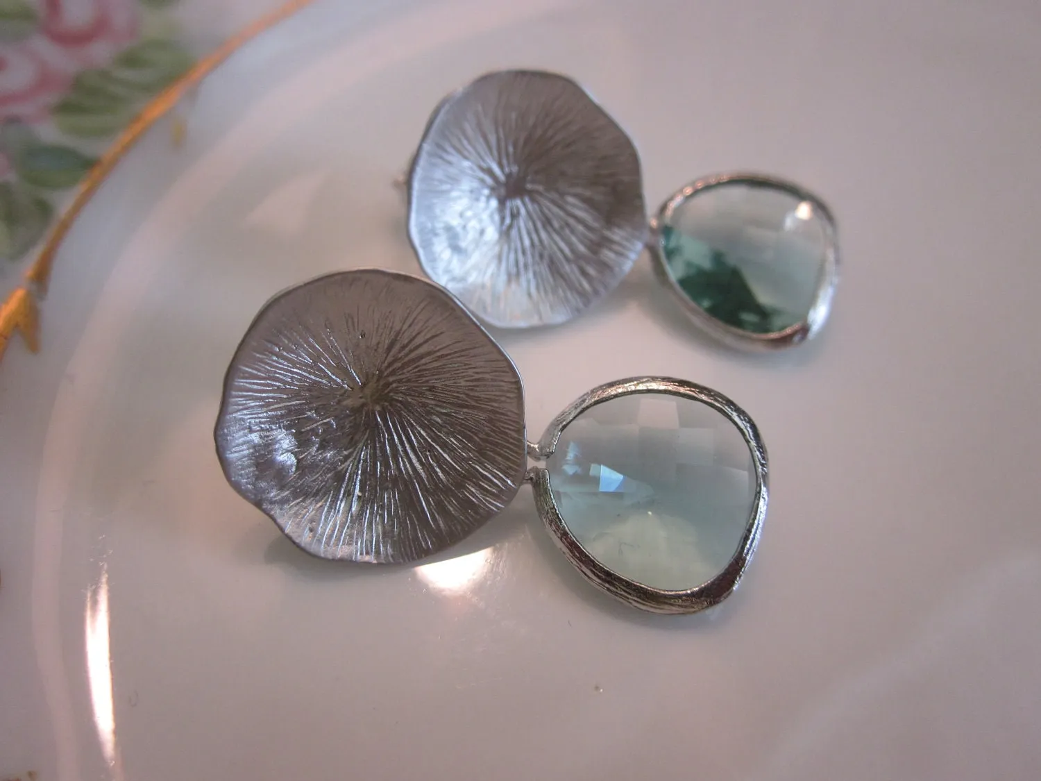 Prasiolite Earrings Silver Mushroom Coral - Bridesmaid Earrings - Bridal Earrings - Wedding Earrings