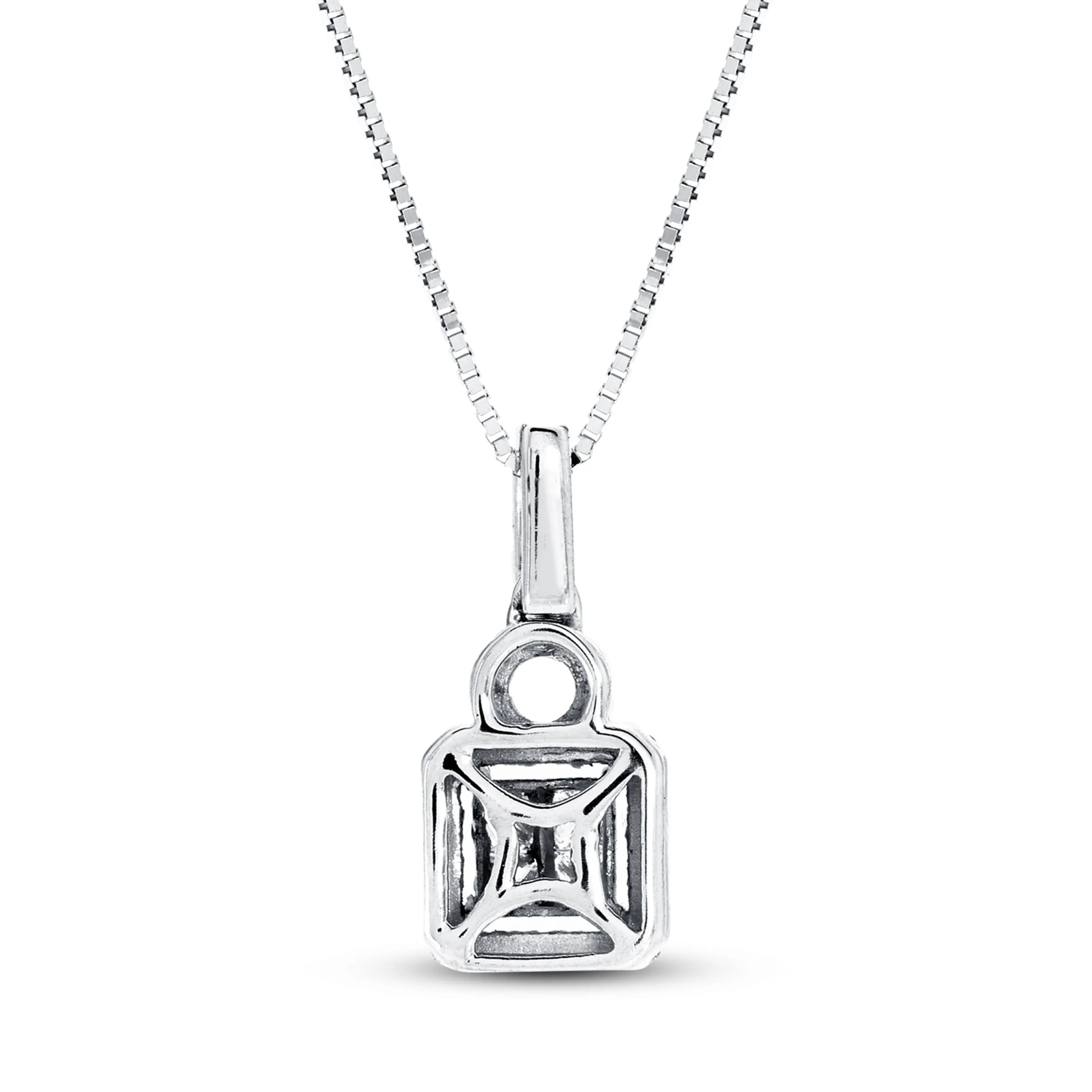 Pre-Owned 1/4 ct Princess-cut Diamond Necklace in 10K White Gold