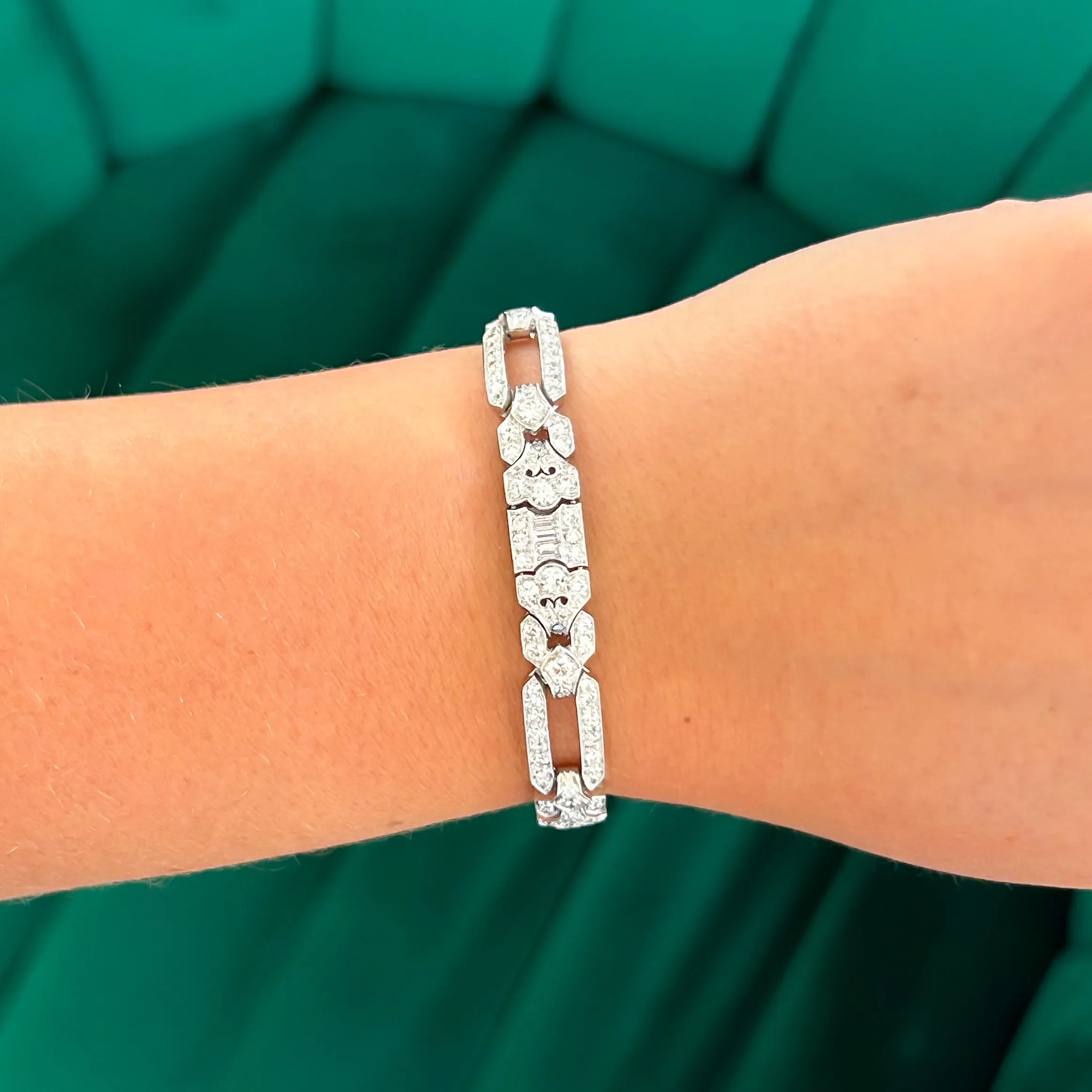 Previously Loved Art Deco Diamond Bracelet, 6.75"