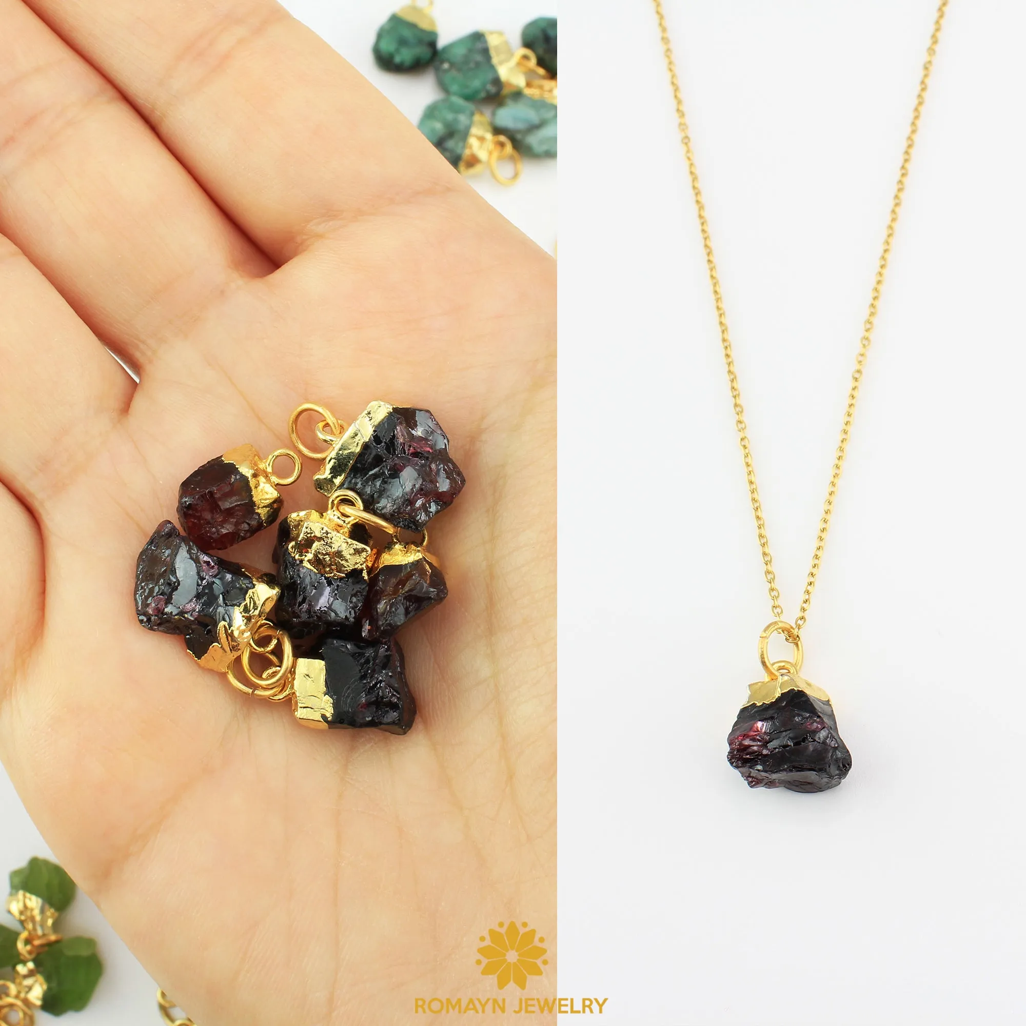 Raw Birthstone Earrings Necklace, Wholesale Price