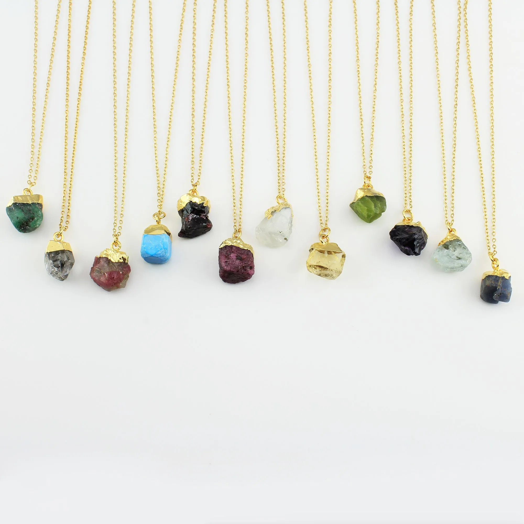 Raw Birthstone Earrings Necklace, Wholesale Price