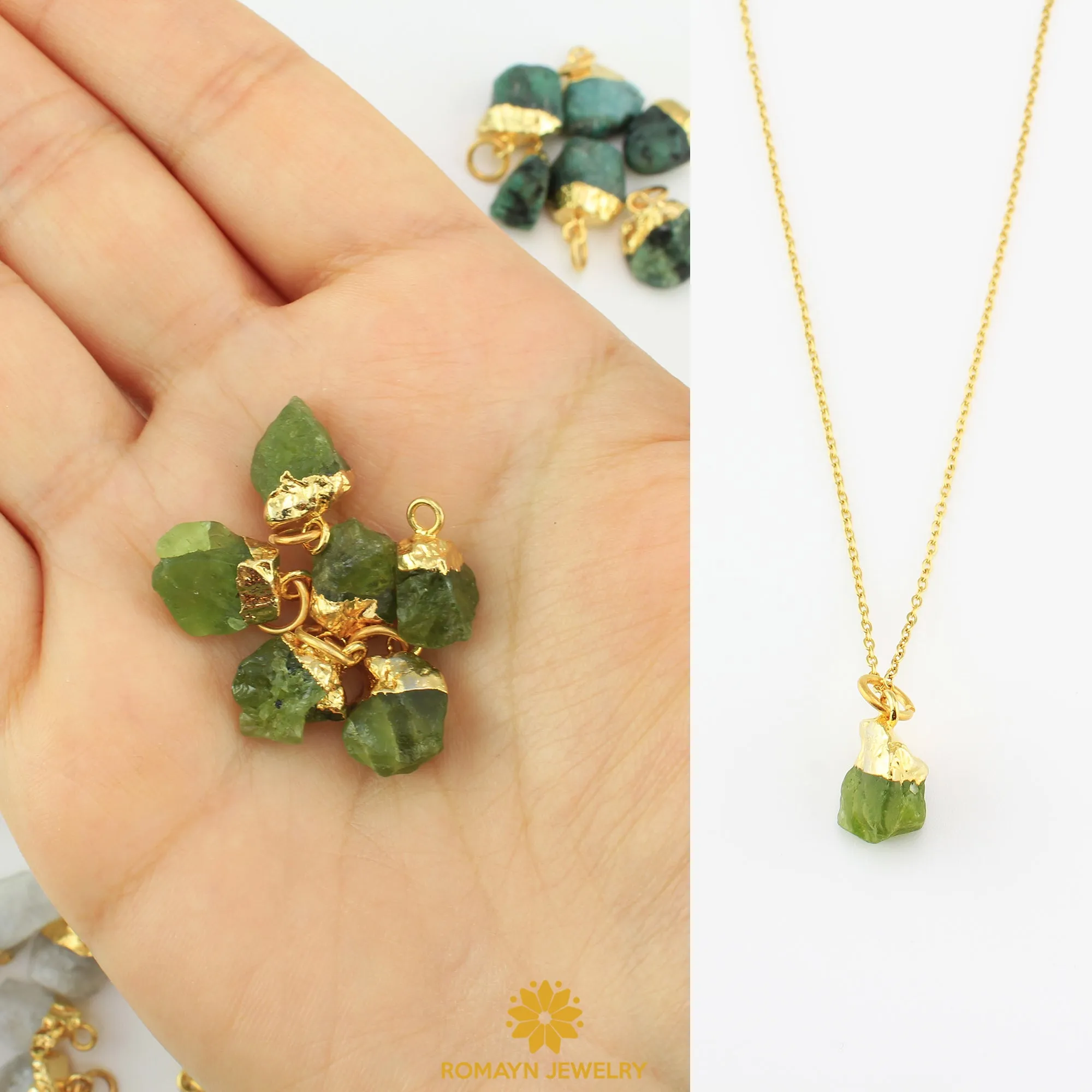 Raw Birthstone Earrings Necklace, Wholesale Price