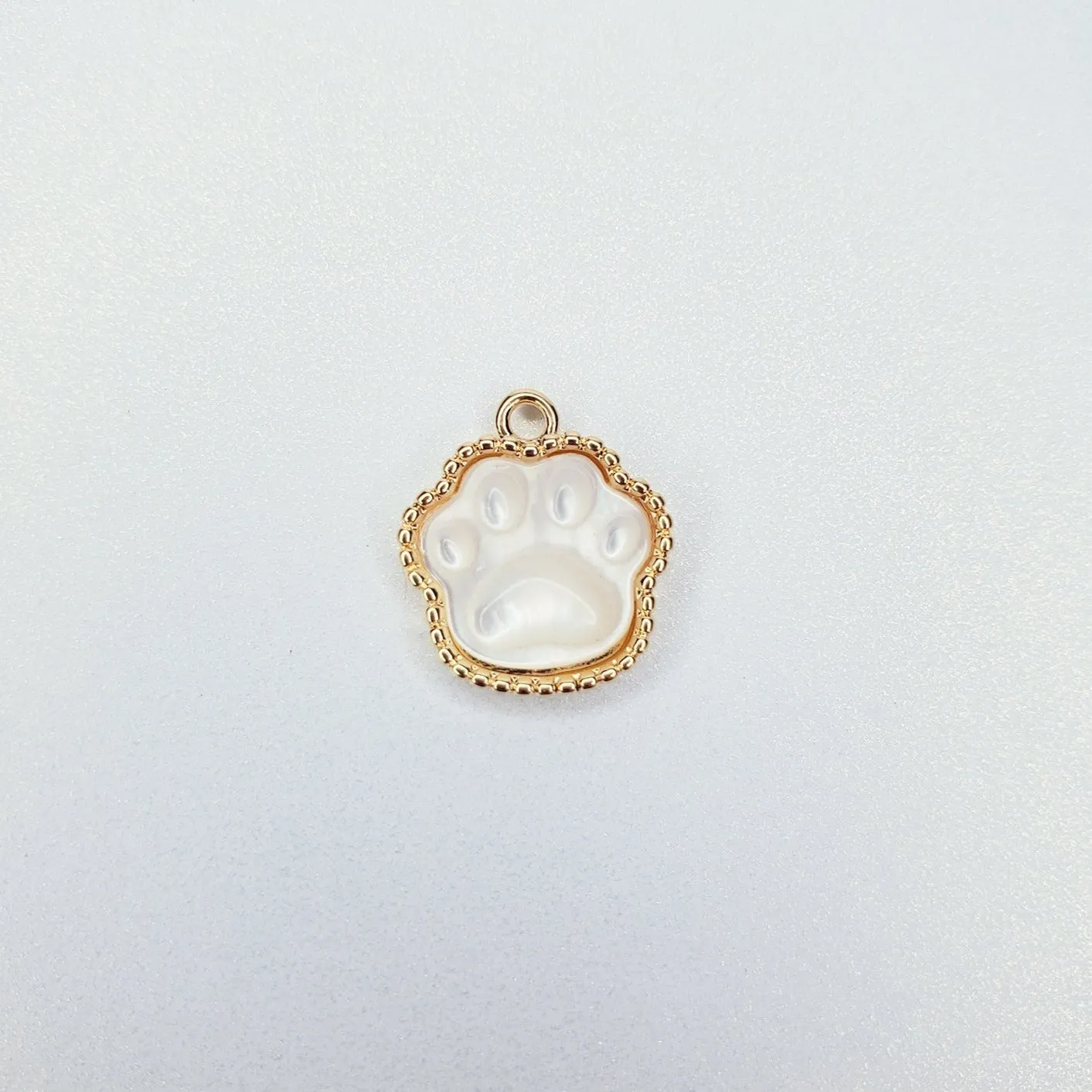 Real Platinum & 18K Gold Plated Shell Pet Dog Paw Charm