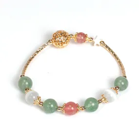 Red And Green Strawberry Crystal Opal Bracelet