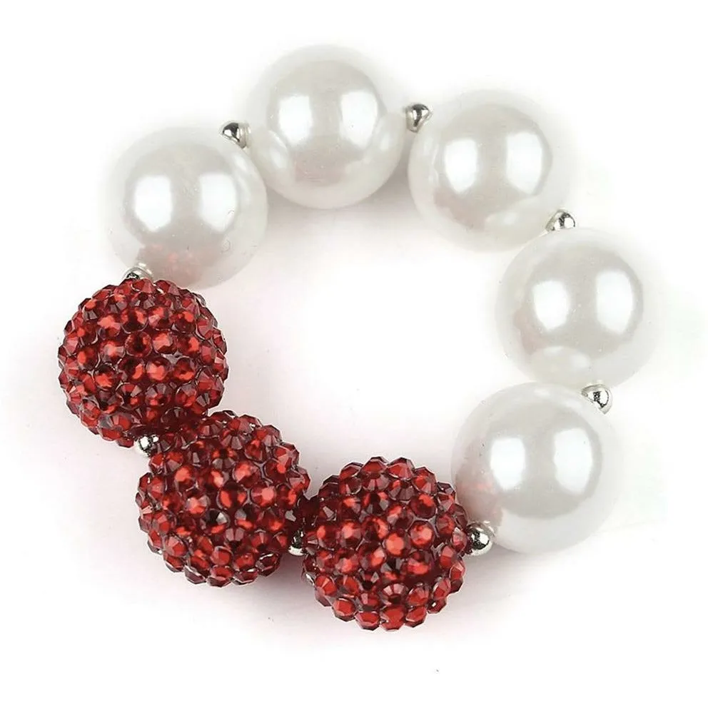 Red Heart Bubblegum Necklace w/ Bracelet